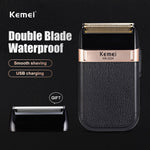 Kemei Electric Shaver for Men Twin Blade Reciprocating Cordless Razor Hair Beard USB Rechargeable Shaving Machine Barber Trimmer