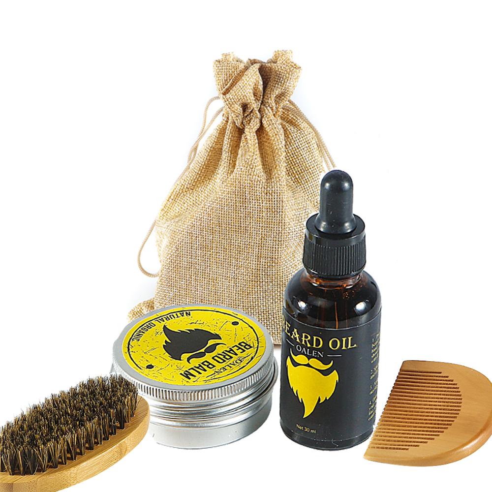 BellyLady Beard Oil Kit  Storage Bag Hair Follicle Repair Oil 30ml Anti Hair Loss Agent Men Moustache Cream Moustache Comb Brush