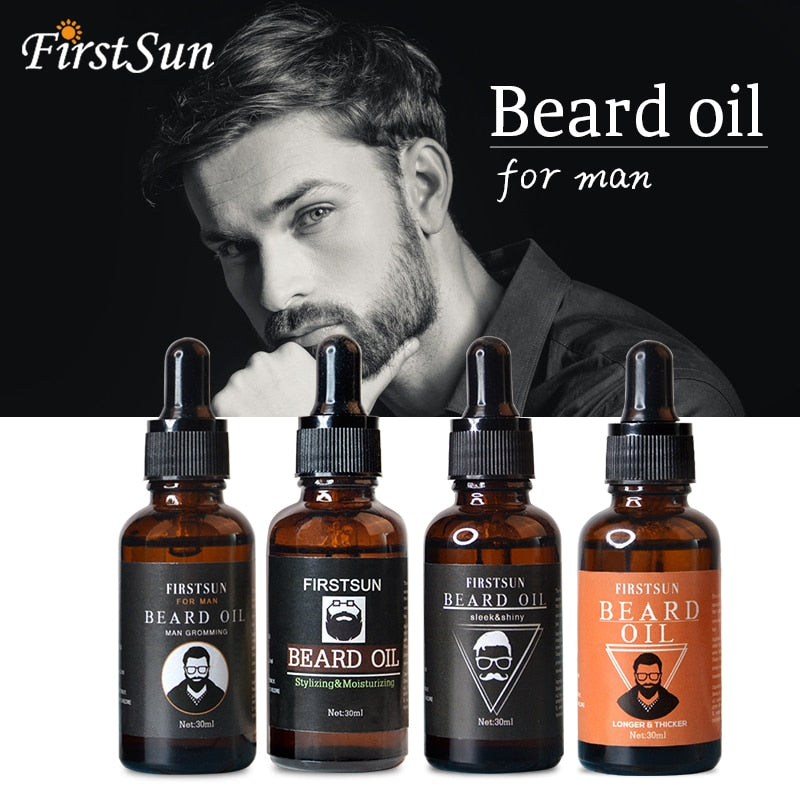 Natural Organic Men Beard Growth Oil Men Moustache Cream Beard Oil Kit Beard Wax Balm Hair Loss Products  Leave-In Conditioner