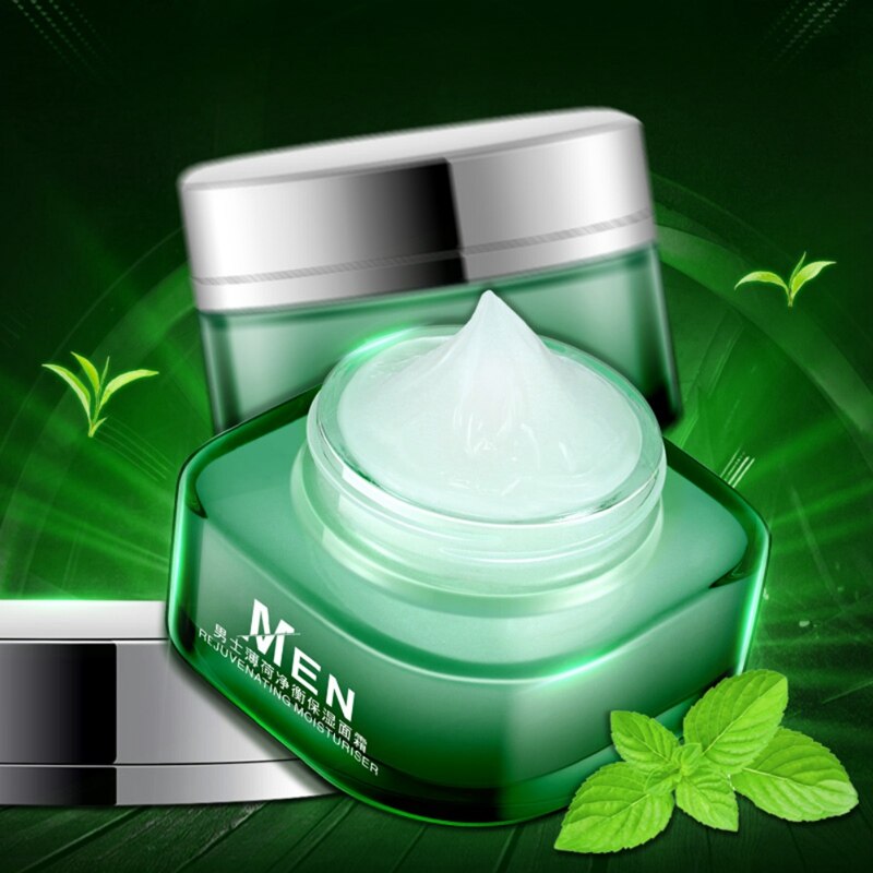 50G Mens Facial Mint Cream Moisturizing Refreshing Control Oil Simple Skin Care