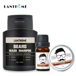 Beard Care Kit Beard Shampoo and Conditioner Men Beard Oil Balm Moustache Wax for Growth Styling Beeswax Moisturizing Smoothing